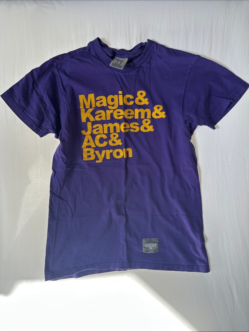 GUC OG Lakers Purple Tee with Gold Players Name